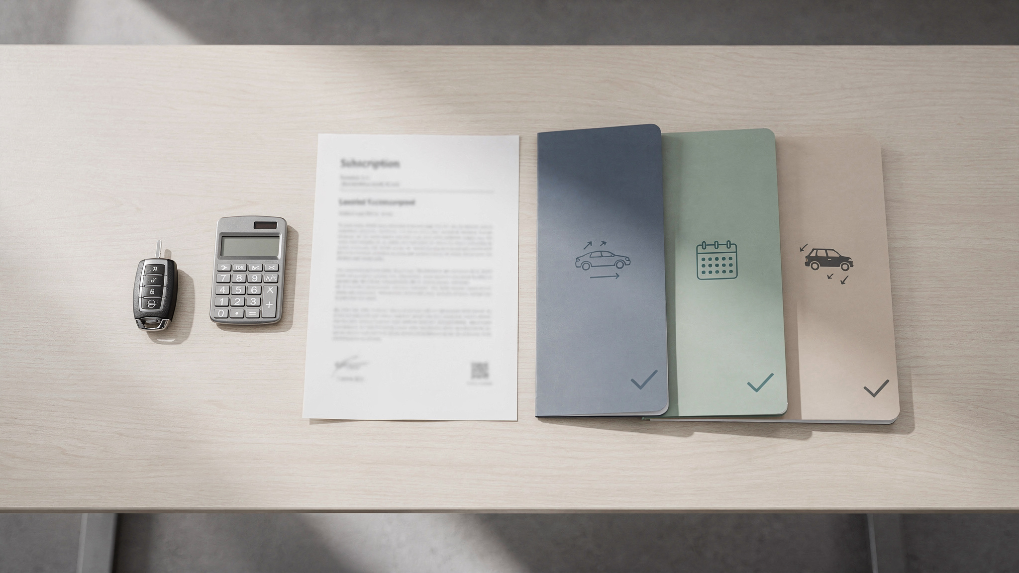 Visualisiert den Grundvergleich der drei Modelle und den rationalen Entscheidungsrahmen (Kosten/Vertrag/Schlüssel) ohne auf konkrete Marken zu gehen.