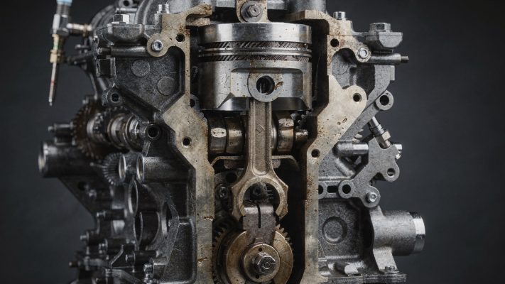 Dieses Bild zeigt den Zylinder in einem Verbrennungsmotor und veranschaulicht seine Funktion und Struktur in einem alltäglichen technischen Kontext.