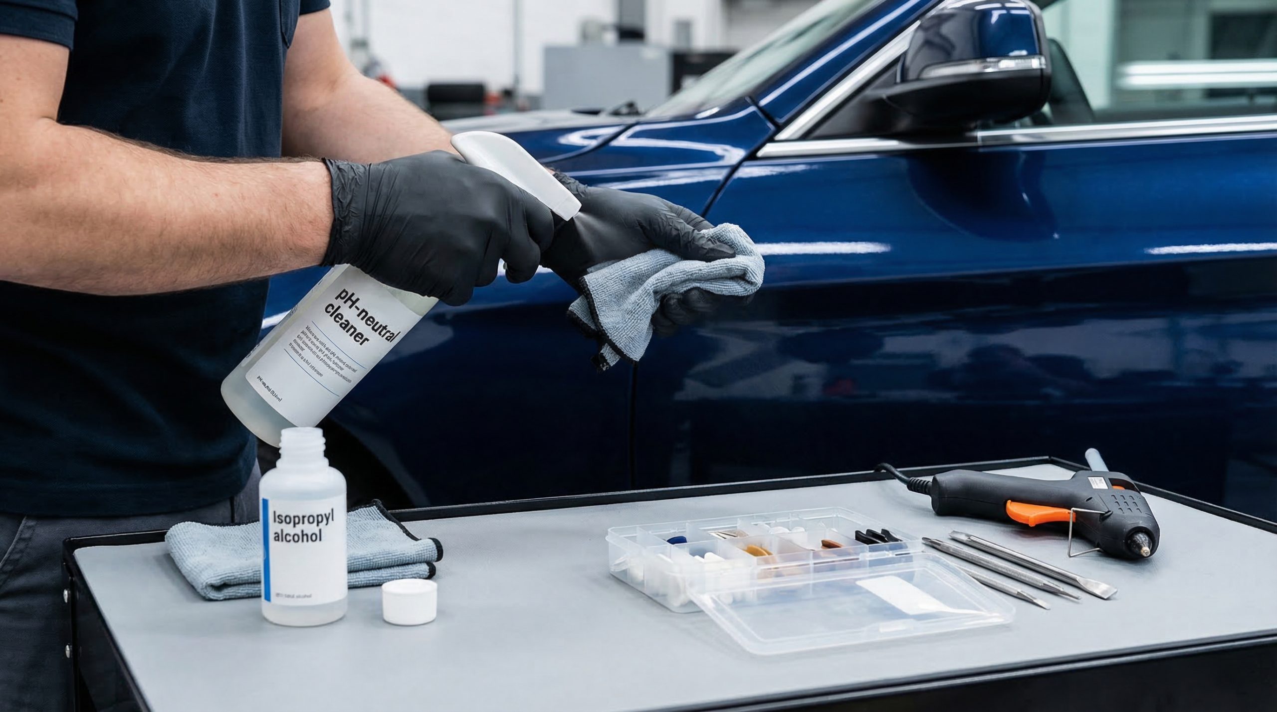 Reinigen Sie die Stelle gr&uuml;ndlich mit pH-neutralem Reiniger und entfetten Sie danach vorsichtig mit Isopropylalkohol. Schon&hellip;