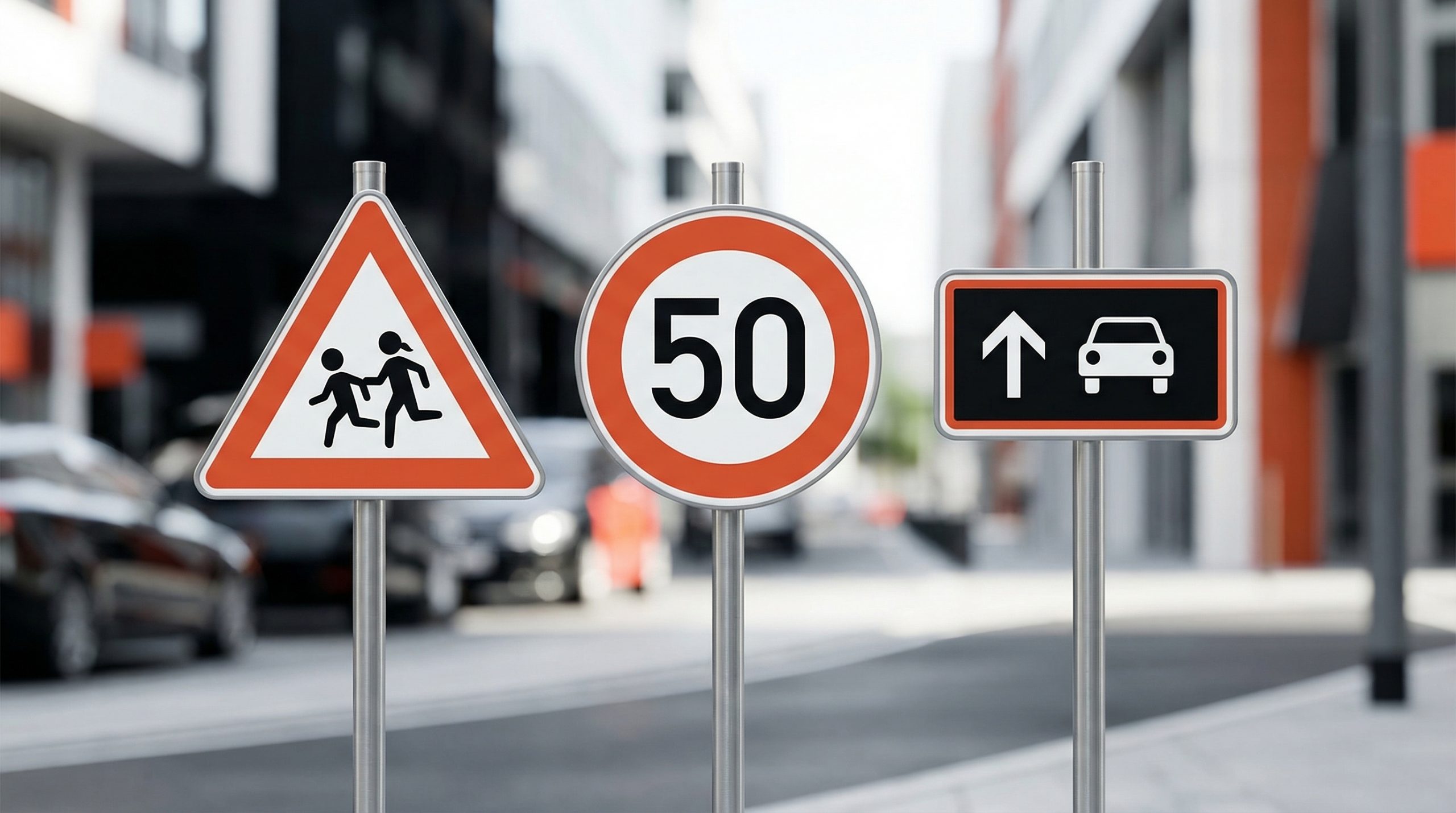 Verkehrsschilder sprechen &uuml;ber Form und Farbe, lange bevor Sie das Symbol bewusst erfassen. Ein Dreieck warnt vor Gefahr:&hellip;