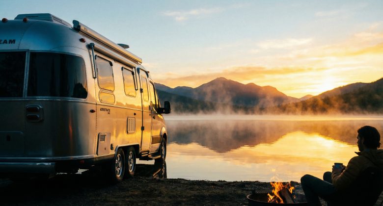 Dieses Bild transportiert die Idee von Freiheit und Mobilität, die mit einem Wohnmobil verbunden ist, und hebt die Möglichkeiten hervor, jeden Tag an einem neuen Ort erwachen zu können.