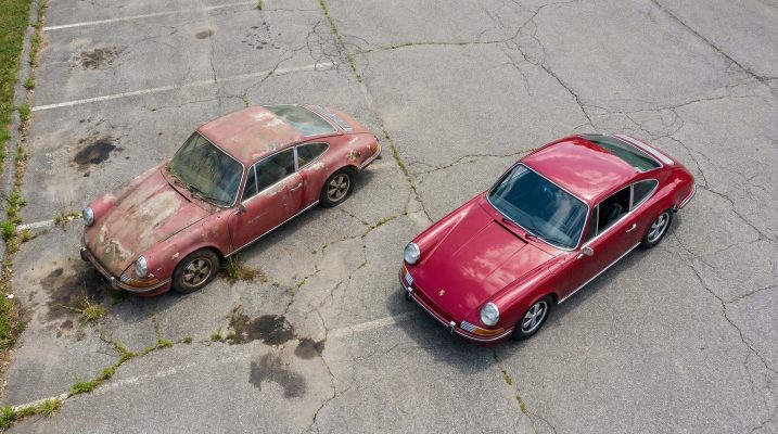 Dieses Bild zeigt den visuellen und qualitativen Unterschied, den eine sorgfältige Lackierarbeit bewirken kann, und bietet einen direkten Vergleich.