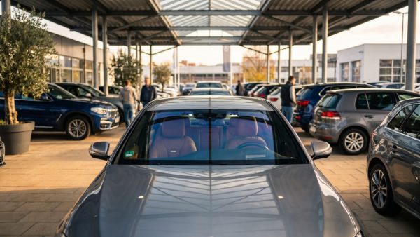 Das Bild verbindet die attraktive Oberfläche eines top aufbereiteten Gebrauchtwagens mit einem bewusst kritisch gesetzten Fokus auf den Kilometerstand. So transportiert es genau die Spannung des Artikels: Ein Auto kann äußerlich perfekt wirken, während die entscheidenden Hinweise auf frühe Defekte oft erst bei genauerem Hinsehen sichtbar werden.