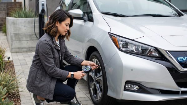 Das Bild vermittelt die emotionale Geschichte von Selbstvertrauen und Verantwortung beim ersten eigenen Auto. Die junge Fahrerin zeigt aktive Aufmerksamkeit, die der Artikel als Grundstein für kluge Autowartung beschreibt.