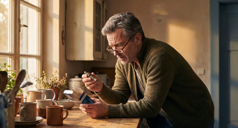 Das Bild zeigt die emotionale Unsicherheit und Vorsicht beim Online-Kauf, die der Artikel beschreibt, und stellt eine direkte Verbindung zum Leser her.