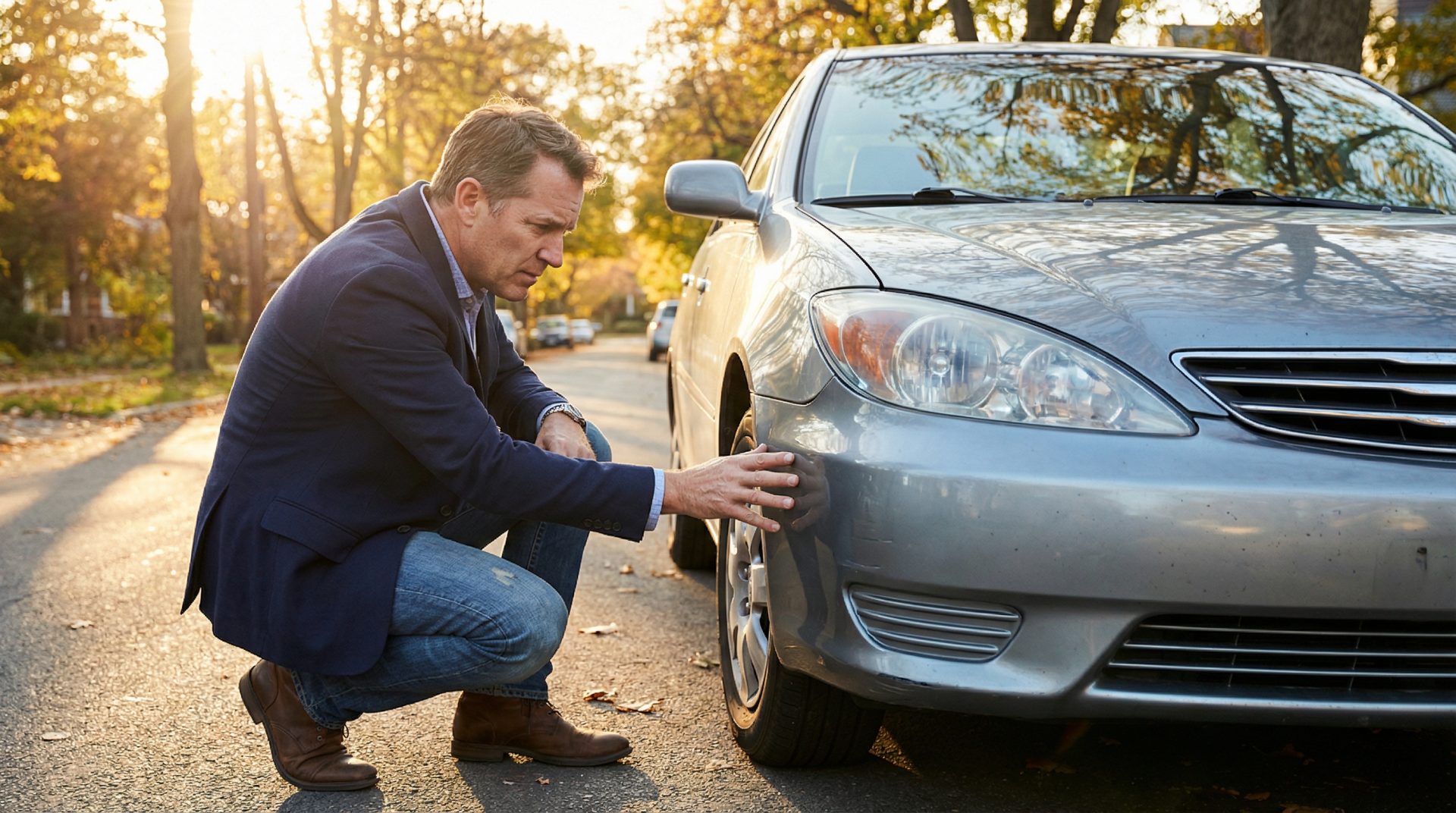 Die Aufnahme erzählt die Geschichte der Vorsicht und des klaren Blicks, die ein Käufer braucht, um versteckte Mängel zu erkennen, und erzeugt eine ruhige, vertrauensvolle Stimmung.