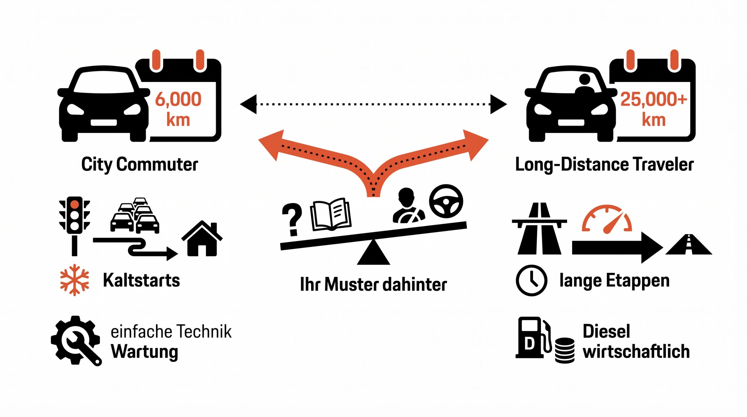 Kraftstoffvergleich f&uuml;r unterschiedliche Fahrprofile: Stadtpendler mit 6.000 km und h&auml;ufigen Kaltstarts profitieren von&hellip;