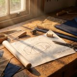 Das Stillleben erzählt die Geschichte der sorgfältigen Planung und Umsetzung – es weckt Neugier und Ehrfurcht vor dem handwerklichen Entstehungsprozess der Regenhaube.