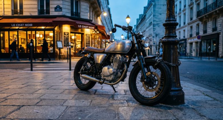 Diese Szene vermittelt das zentrale Thema der Sicherheit durch clevere Standortwahl und zeigt, wie urbane Umgebung zum Schutzraum wird, wodurch Ruhe und Vertrauen entstehen.