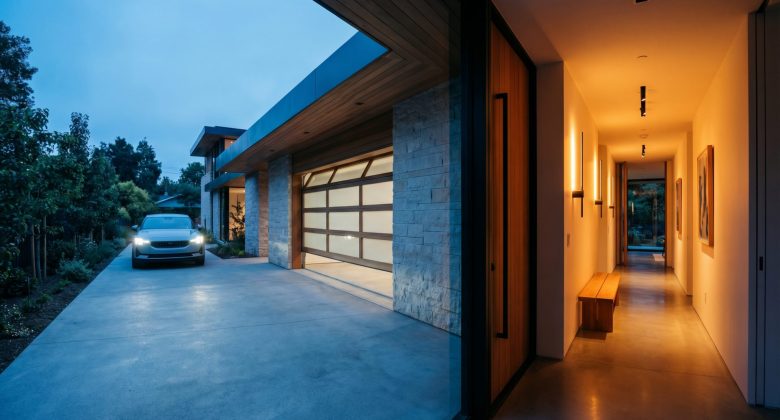 Dieses Bild zeigt die intelligente Vernetzung im Alltag in einem ruhigen, behaglichen Umfeld und weckt ein Gefühl von Sicherheit und moderner Lebensqualität.