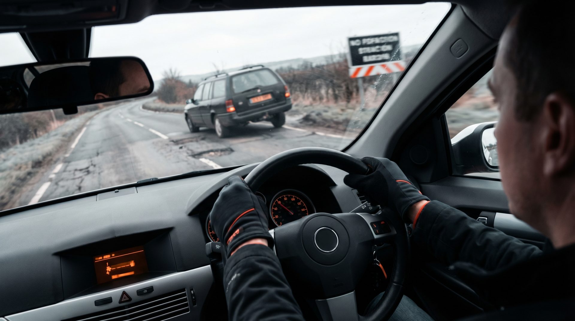 Ein Fahrzeug mit schwammigem Fahrverhalten auf holpriger Landstra&szlig;e verdeutlicht, warum Sto&szlig;d&auml;mpfer pr&uuml;fen wichtig ist,&hellip;