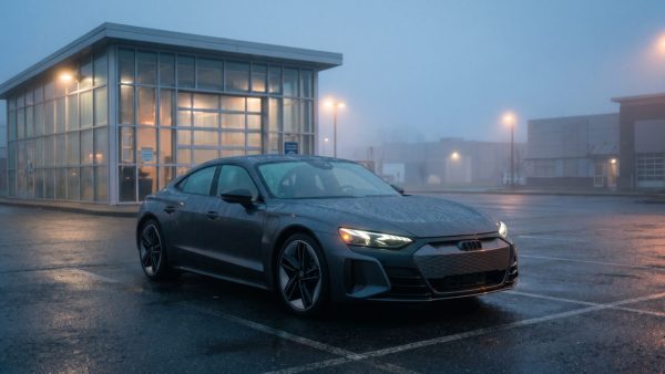 Das Bild übersetzt das Thema TÜV visuell in einen modernen, glaubwürdigen Moment kurz vor der Fahrzeugprüfung. Die ruhige, leicht gespannte Morgenstimmung vermittelt Vorsorge, Kontrolle und Vorbereitung – genau passend zu einem Artikel darüber, welche Punkte man jetzt prüfen lassen sollte.