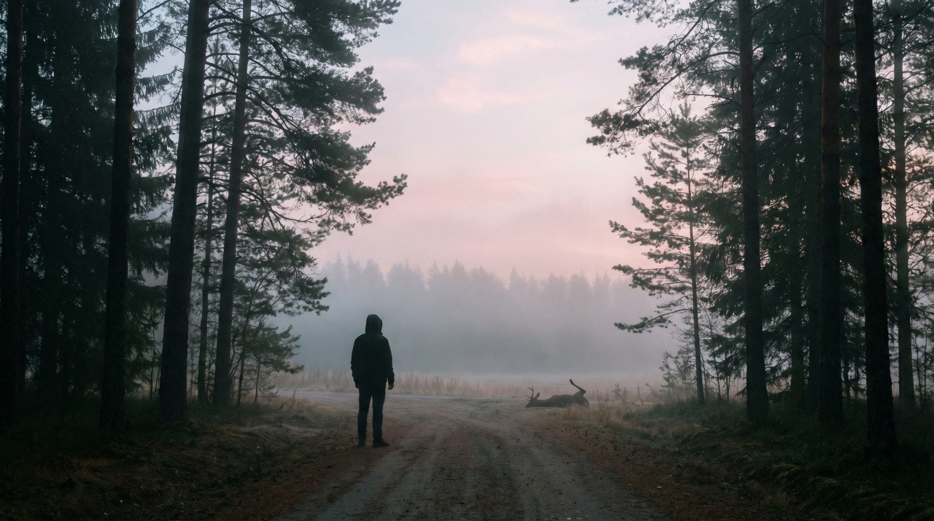 Editorial photograph of a silhouette of a person standing cautiously at the edge