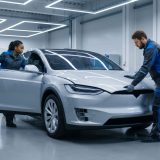 Diese Szene zeigt die kollektive Anstrengung und systematische Vorgehensweise, die der Artikel als richtige Strategie gegen klemmende Motorhauben empfiehlt, und erzeugt Vertrauen in die Lösungsmethode.